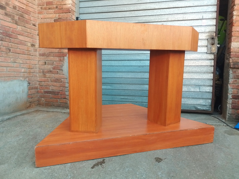 atril mostrador televisión madera 17.5x76-170x115 84-96x163x47